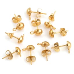 10pcs Stainless Steel Ear Post Studs Round Ball Earring Post Square Earring Plug Findings DIY Earring Jewelry Making Wholesale