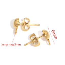 10pcs Stainless Steel Ear Post Studs Round Ball Earring Post Square Earring Plug Findings DIY Earring Jewelry Making Wholesale