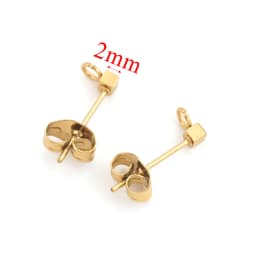 10pcs Stainless Steel Ear Post Studs Round Ball Earring Post Square Earring Plug Findings DIY Earring Jewelry Making Wholesale