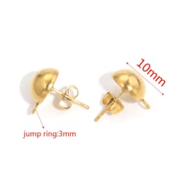 10pcs Stainless Steel Ear Post Studs Round Ball Earring Post Square Earring Plug Findings DIY Earring Jewelry Making Wholesale