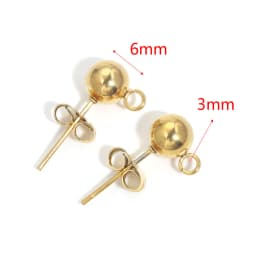 10pcs Stainless Steel Ear Post Studs Round Ball Earring Post Square Earring Plug Findings DIY Earring Jewelry Making Wholesale