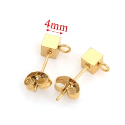 10pcs Stainless Steel Ear Post Studs Round Ball Earring Post Square Earring Plug Findings DIY Earring Jewelry Making Wholesale