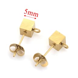 10pcs Stainless Steel Ear Post Studs Round Ball Earring Post Square Earring Plug Findings DIY Earring Jewelry Making Wholesale
