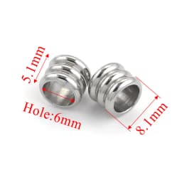 20pcs Stainless Steel Spacer Beads For Bracelet Three levels Beads Big Hole Jewelry Bead For Jewelry Making Components Wholesale