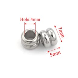 20pcs Stainless Steel Spacer Beads For Bracelet Three levels Beads Big Hole Jewelry Bead For Jewelry Making Components Wholesale