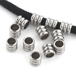 20pcs Stainless Steel Spacer Beads For Bracelet Three levels Beads Big Hole Jewelry Bead For Jewelry Making Components Wholesale
