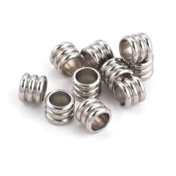 20pcs Stainless Steel Spacer Beads For Bracelet Three levels Beads Big Hole Jewelry Bead For Jewelry Making Components Wholesale