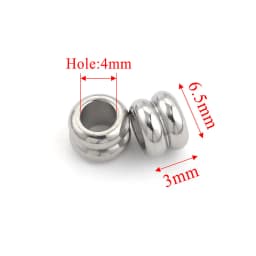 20pcs Stainless Steel Spacer Beads For Bracelet Three levels Beads Big Hole Jewelry Bead For Jewelry Making Components Wholesale