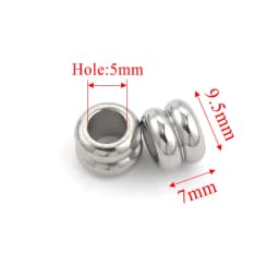 20pcs Stainless Steel Spacer Beads For Bracelet Three levels Beads Big Hole Jewelry Bead For Jewelry Making Components Wholesale