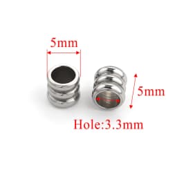 20pcs Stainless Steel Spacer Beads For Bracelet Three levels Beads Big Hole Jewelry Bead For Jewelry Making Components Wholesale