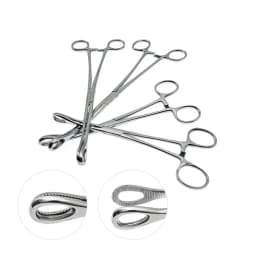 Sponge Forceps Straight/Curved Serrated Jaws Stainless Steel Dental Forceps Instrument