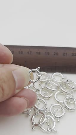 1Piece Solid 925 Sterling Silver Necklace Clasp 10/12/14mm Spring with 1 Strand Movable Nautical Ring for Bracelet DIY Jewelry