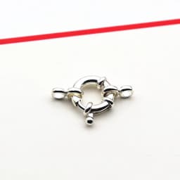 1Piece Solid 925 Sterling Silver Necklace Clasp 10/12/14mm Spring with 1 Strand Movable Nautical Ring for Bracelet DIY Jewelry