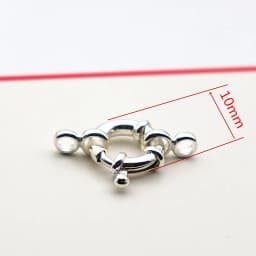 1Piece Solid 925 Sterling Silver Necklace Clasp 10/12/14mm Spring with 1 Strand Movable Nautical Ring for Bracelet DIY Jewelry