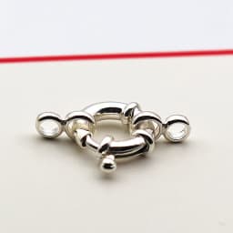 1Piece Solid 925 Sterling Silver Necklace Clasp 10/12/14mm Spring with 1 Strand Movable Nautical Ring for Bracelet DIY Jewelry
