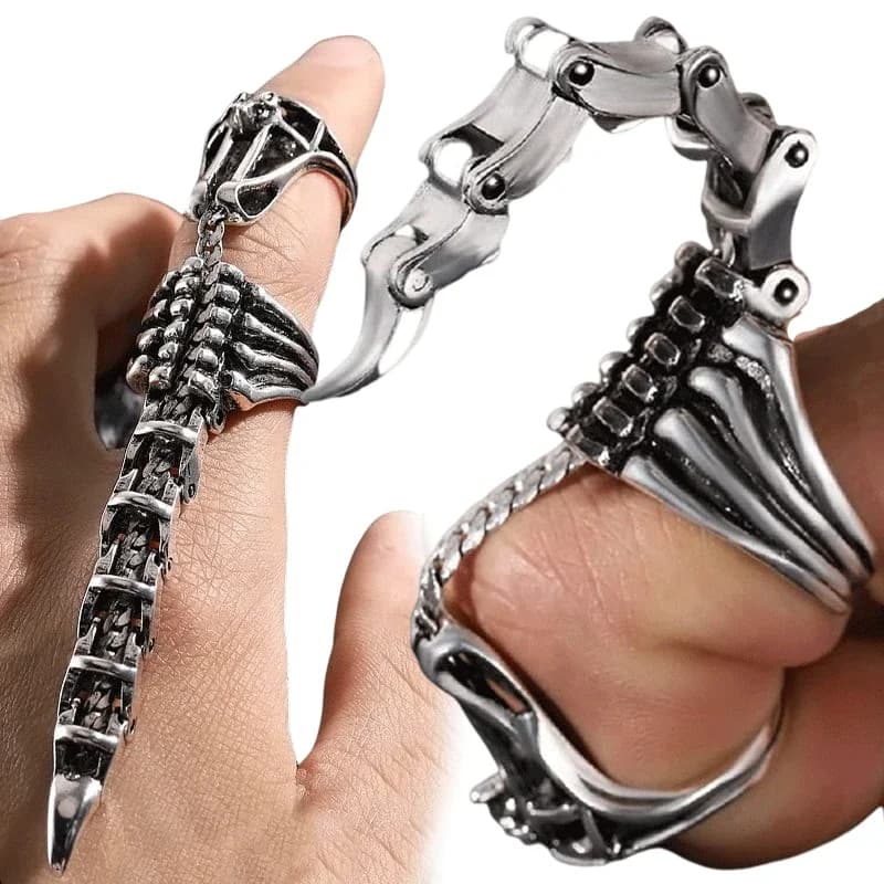 Movable Scorpion Ring Punk Jewelry Fingertip Toy Stress Relief Vintage Gothic Scroll Armor Knuckle Metal Rock Full Finger Rings