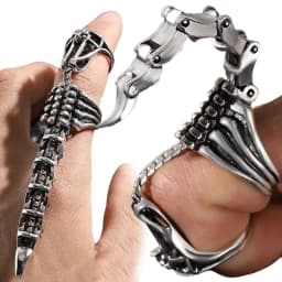 Movable Scorpion Ring Punk Jewelry Fingertip Toy Stress Relief Vintage Gothic Scroll Armor Knuckle Metal Rock Full Finger Rings
