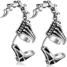 Movable Scorpion Ring Punk Jewelry Fingertip Toy Stress Relief Vintage Gothic Scroll Armor Knuckle Metal Rock Full Finger Rings