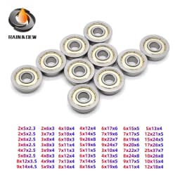 10pcs Flanged Bearings Bore 2mm 3mm 4mm 5mm 6mm 7mm 8mm 9mm 10mm F623 F693 F682 F605 MF105 MF115 F695ZZ Ball Bearing With Flange