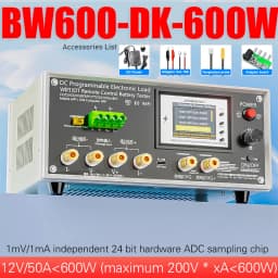 BW600-DK 200V 50A 18650 Lithium Lead-acid Battery Capacity Monitor Electronic Load Power Tester Discharge Meter Car Check Tools