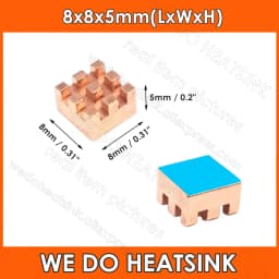 WE DO HEATSINK Useful Pure Copper Heat Sink Without or With Thermal Pad, Various Copper Shape Size Options