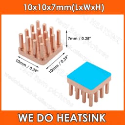 WE DO HEATSINK Useful Pure Copper Heat Sink Without or With Thermal Pad, Various Copper Shape Size Options