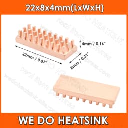 WE DO HEATSINK Useful Pure Copper Heat Sink Without or With Thermal Pad, Various Copper Shape Size Options