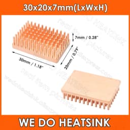 WE DO HEATSINK Useful Pure Copper Heat Sink Without or With Thermal Pad, Various Copper Shape Size Options