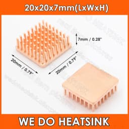 WE DO HEATSINK Useful Pure Copper Heat Sink Without or With Thermal Pad, Various Copper Shape Size Options