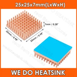 WE DO HEATSINK Useful Pure Copper Heat Sink Without or With Thermal Pad, Various Copper Shape Size Options