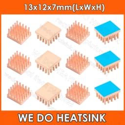 WE DO HEATSINK Useful Pure Copper Heat Sink Without or With Thermal Pad, Various Copper Shape Size Options
