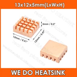 WE DO HEATSINK Useful Pure Copper Heat Sink Without or With Thermal Pad, Various Copper Shape Size Options