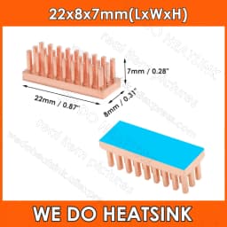 WE DO HEATSINK Useful Pure Copper Heat Sink Without or With Thermal Pad, Various Copper Shape Size Options