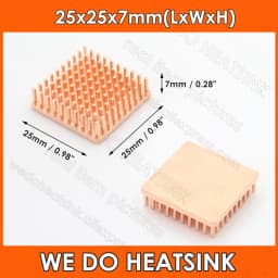 WE DO HEATSINK Useful Pure Copper Heat Sink Without or With Thermal Pad, Various Copper Shape Size Options