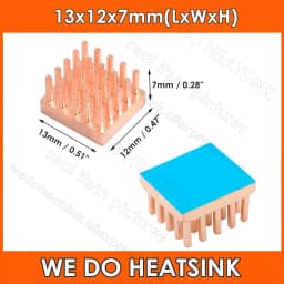 WE DO HEATSINK Useful Pure Copper Heat Sink Without or With Thermal Pad, Various Copper Shape Size Options