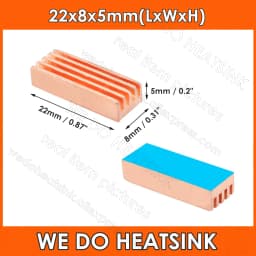 WE DO HEATSINK Useful Pure Copper Heat Sink Without or With Thermal Pad, Various Copper Shape Size Options