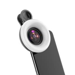 Macro Lens for Mobile 20X Fill Ring Light Selfie Live Lamp Camera Lens with LED Universal Flash Smartphone Portable Light Clip