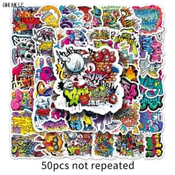 10/30/50pcs Fashion Personalized Street Stickers DIY Kid Toys Laptop Suitcase Skateboard Guitar Decals Graffiti Cartoon Sticker