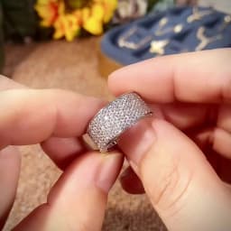 Huitan Eternity Wedding Rings for Women Silver Color/Gold Color Wide CZ Rings Engagement Proposal Accessories Timeless Jewelry