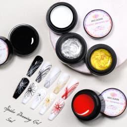 MEET ACROSS 5ml White Black Red Spider Drawing Gel Nail Polish UV Spider Painting Outline Gel Varnish Nails Art All For Manicure