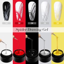 MEET ACROSS 5ml White Black Red Spider Drawing Gel Nail Polish UV Spider Painting Outline Gel Varnish Nails Art All For Manicure