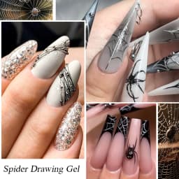 MEET ACROSS 5ml White Black Red Spider Drawing Gel Nail Polish UV Spider Painting Outline Gel Varnish Nails Art All For Manicure