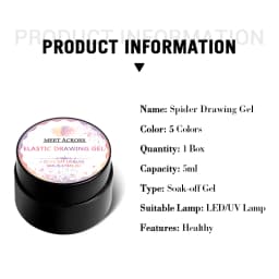 MEET ACROSS 5ml White Black Red Spider Drawing Gel Nail Polish UV Spider Painting Outline Gel Varnish Nails Art All For Manicure
