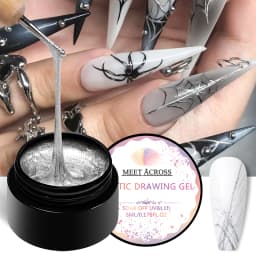MEET ACROSS 5ml White Black Red Spider Drawing Gel Nail Polish UV Spider Painting Outline Gel Varnish Nails Art All For Manicure