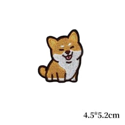 Cute Cartoon Iron on Patch Shiba Inu Corgi Shepherd Dog Embroidery Cloth Stickers Coats Backpack Hat Shoes Decoration Appliques