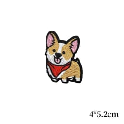 Cute Cartoon Iron on Patch Shiba Inu Corgi Shepherd Dog Embroidery Cloth Stickers Coats Backpack Hat Shoes Decoration Appliques