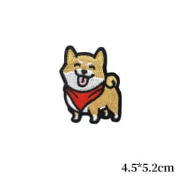 Cute Cartoon Iron on Patch Shiba Inu Corgi Shepherd Dog Embroidery Cloth Stickers Coats Backpack Hat Shoes Decoration Appliques