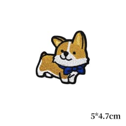 Cute Cartoon Iron on Patch Shiba Inu Corgi Shepherd Dog Embroidery Cloth Stickers Coats Backpack Hat Shoes Decoration Appliques
