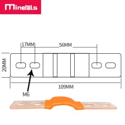 Flexible Busbar 300A 200A 56MM 74MM Bus Bar Copper Loose Protector with Isolation Battery Connector Conductive Band Elliptic