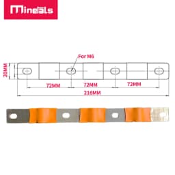 Flexible Busbar 300A 200A 56MM 74MM Bus Bar Copper Loose Protector with Isolation Battery Connector Conductive Band Elliptic
